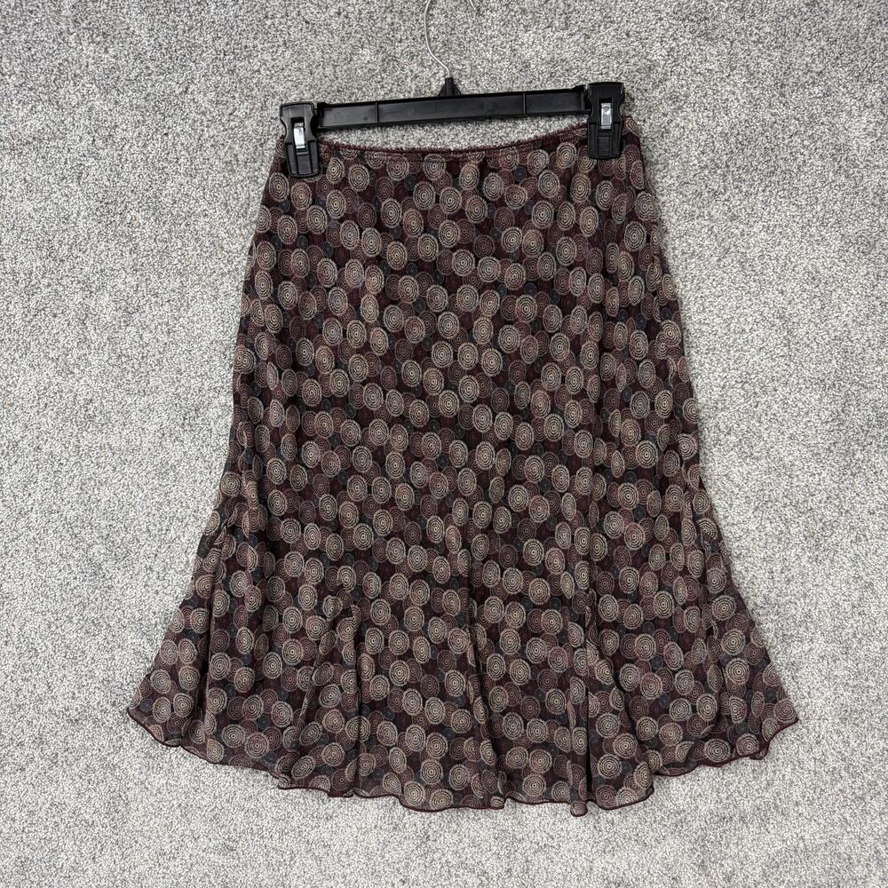 Connected Apparel Skirt Small Ruffle Tiered Chiffon Office Boho Chic Whimsigoth